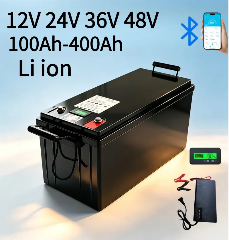 Lifepo4 12V 100Ah Bms Bluetooth - Paquete de Baterías de Iones de