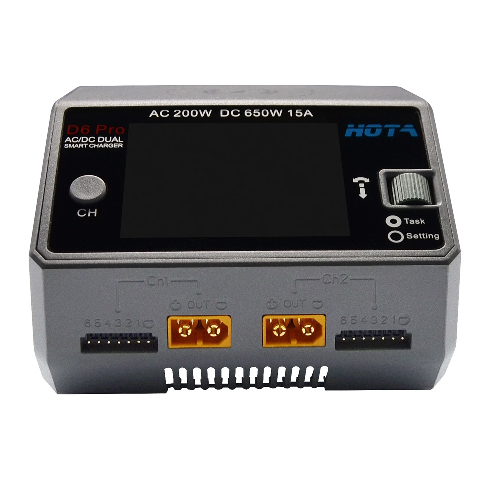 HOTA D6 Pro negro AC 200w DC 2 - Hota D6 Pro Dual Lipo Charger reseña y precio